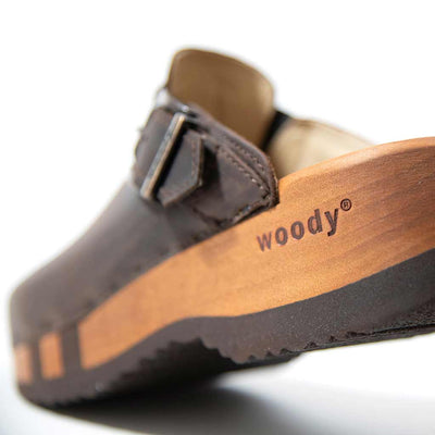 [Caffe] Leon Herren Clog mit biegsamer nachhaltiger holzsohle, farbe: caffe-braun, holzclogs woody, woody schuhe, woody shoes, handgemachte holzschuhe aus österreich, kärnten