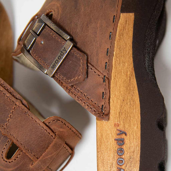 [Tabacco] Lukas Clogs Herren mit biegsamer nachhaltiger holzsohle, der bestseller, farbe: tabacco-braun, holzclogs woody, woody schuhe, woody shoes, handgemachte holzschuhe aus österreich, kärnten