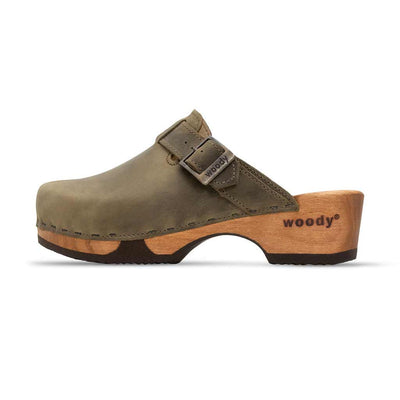 [Olivia] Manu Damen Clog mit biegsamer nachhaltiger holzsohle, der bestseller, farbe: kiwi-gruen, holzclogs woody, woody schuhe, woody shoes, handgemachte holzschuhe aus österreich, kärnten