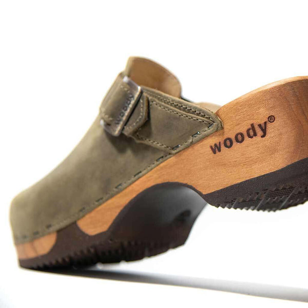 [Olivia] Manu Damen Clog mit biegsamer nachhaltiger holzsohle, der bestseller, farbe: kiwi-gruen, holzclogs woody, woody schuhe, woody shoes, handgemachte holzschuhe aus österreich, kärnten