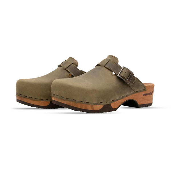 [Olivia] Manu Damen Clog mit biegsamer nachhaltiger holzsohle, der bestseller, farbe: kiwi-gruen, holzclogs woody, woody schuhe, woody shoes, handgemachte holzschuhe aus österreich, kärnten