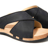 [Nero] Mila Damen Clog Pantolette mit biegsamer nachhaltiger weidenholzsohle, holzclogs woody, woody schuhe, woody shoes, handgemachte holzschuhe aus österreich, kärnten, farbe: nero (schwarz)
