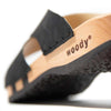 [Nero] Mila Damen Clog Pantolette mit biegsamer nachhaltiger weidenholzsohle, holzclogs woody, woody schuhe, woody shoes, handgemachte holzschuhe aus österreich, kärnten, farbe: nero (schwarz)