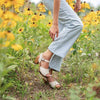 [Creme] Yara Damen Clog Sandalette mit biegsamer nachhaltiger holzsohle, der bestseller, farbe: creme, holzclogs woody, woody schuhe, woody shoes, handgemachte holzschuhe aus österreich, kärnten, blumenfeld